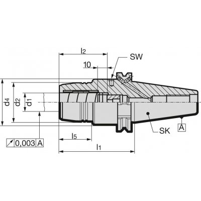 Pruzné sklicidlo hydro DIN69871ADB SK408x80,5mm Gühring - obrázek