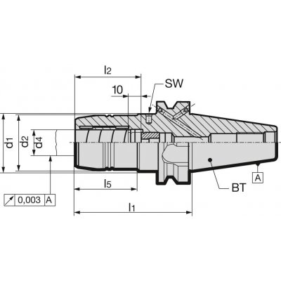 Pruzné sklicidlo hydro JIS6339 ADB BT408x90mm Gühring - obrázek