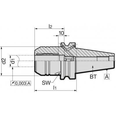 Pruzné sklicidlo hydro JIS6339 ADB BT4020x72,5mm tezké Gühring - obrázek