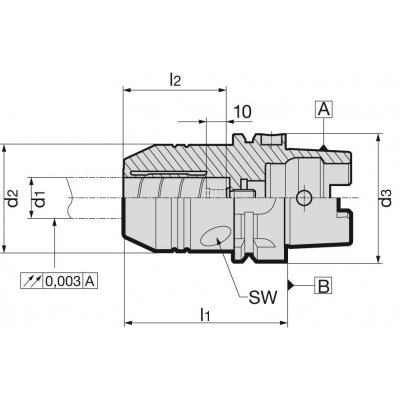 Pruzné sklicidlo hydro DIN69893A HSK-A6320x80mm tezké Gühring - obrázek