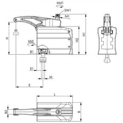 Páková upínka 3stupňová 7630-22 M12x14 AMF - obrázek