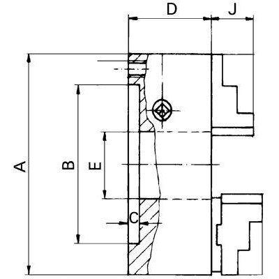 Čtyřčelisťové soustružnické sklíčidlo DURO-M 125/4 DIN 6350 - obrázek