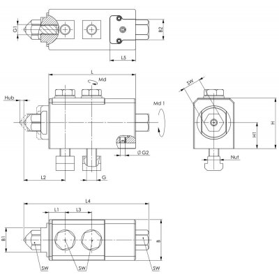 Bocní napínák 6472-14kN M10x12 s napínací spickou AMF - obrázek