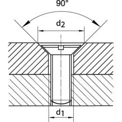 Krátký stupňovitý vrták HSS TiN Průchozí otvor 90° M5 GÜHRING - obrázek