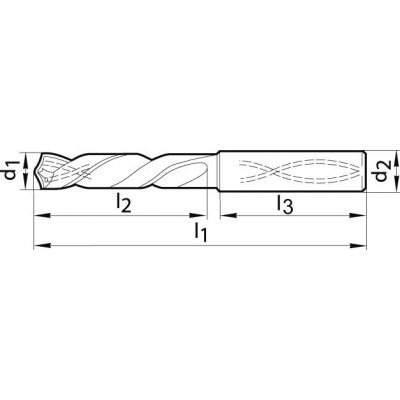 Spirálový vrták SL tvrdokov FIRE stopka 6537-HE 3xD 3,17mm GÜHRING - obrázek